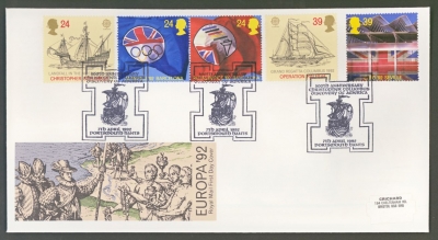 1992 Europa on Post Office cover with Porsmouth FDI