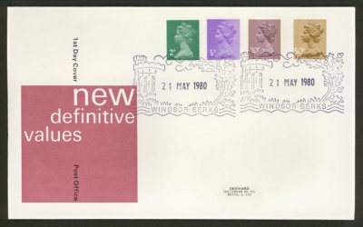 1980 21st May 2p - 50p Questa etc on Post Office cover Windsor FDI