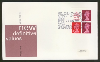 1980 27th Aug 10p Chambon Booklet pane on Post Office cover Windsor FDI