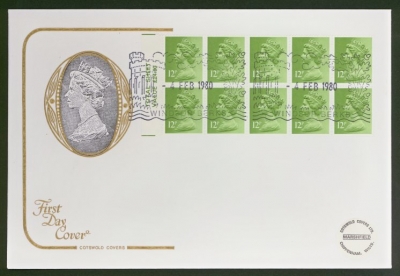 1980 4th Feb £1.20 booklet pane on Cotswold cover Windsor FDI