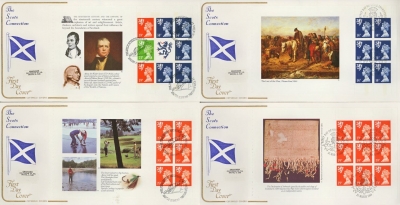 1989 21st March Scots 4 Book panes on 4 Cotswold covers Scottish FDI