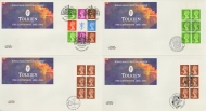1992 27th Oct Tolkien 4 Book panes on 4 Post Office covers 4 Special FDI