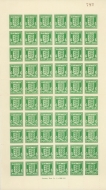 Guernsey 1941 ½d Emerald Green SG 1a A complete sheet of 60