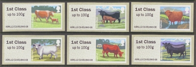 2012 Cattle FS45 1st class x 6 Designs as singles