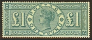 1887 £1 Green SG 212 Superb U/M