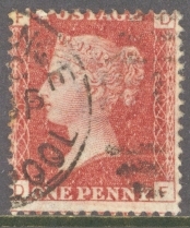 1858 1d Red Plate 207 Cat £11