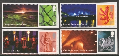 2008 United Kingdom 4 stamps ex smilers LS49