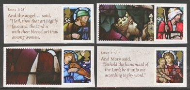 2009 Christmas 4 stamps ex smilers LS67