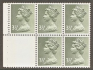 X858v  3½p 2B x 5, Blank Label